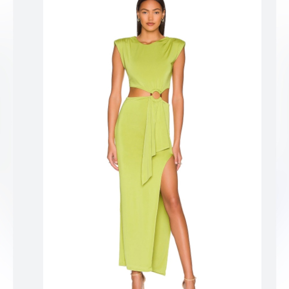Lovers + Friends Lime Green Encore Chartreuse Maxi Dress-size m